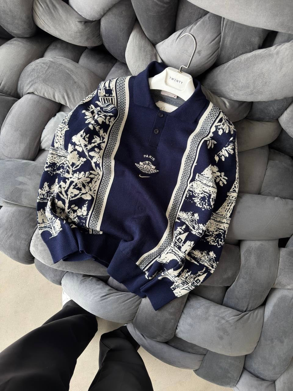 PSG Oversize Örme Triko Kazak Lacivert – Diddy Studios oversize sweatshirt