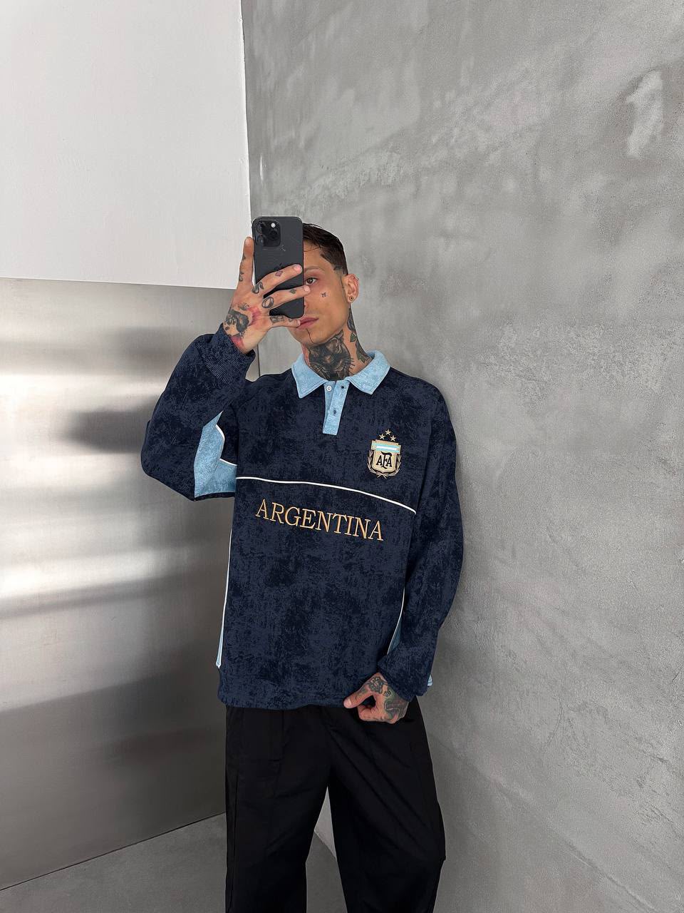 Arjantin Yıkamalı Sweat – Diddy Studios oversize sweatshirt (detay 2)
