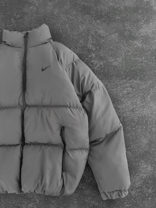 NK Dolgun Gri Şişme Mont – Diddy Studios oversize mont (detay 2)