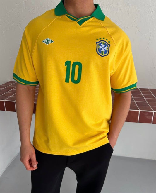 Brasilya Polo Yaka Oversize T-Shirt – Diddy Studios oversize t-shirt (detay 2)