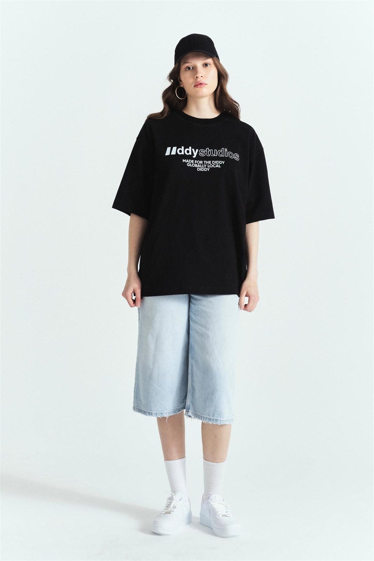 DDY Studios Baskılı Premium Oversize T-Shirt Siyah – Diddy Studios oversize t-shirt (detay 8)