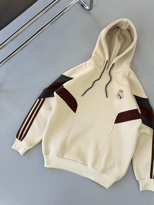 Real Krem Kapüşonlu Sweat – Diddy Studios kapüşonlu oversize sweatshirt (detay 2)