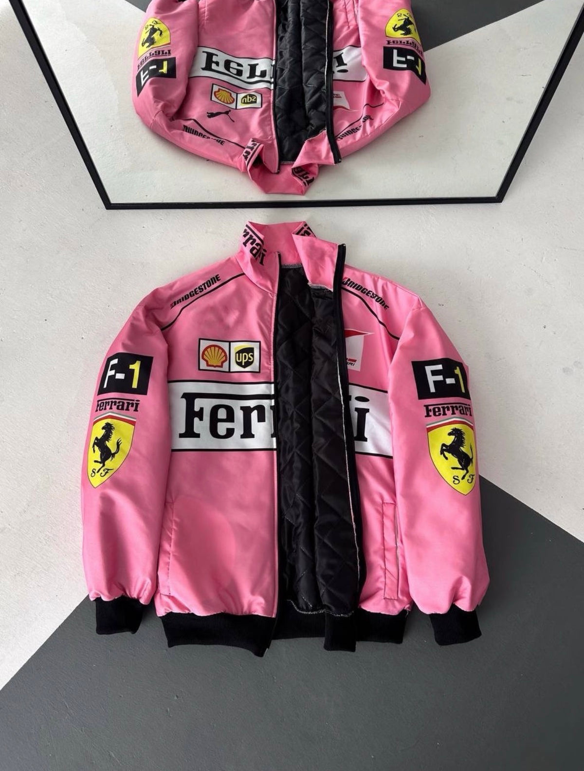Ferrari Pembe Bomber Ceket – Diddy Studios oversize ceket (detay 3)
