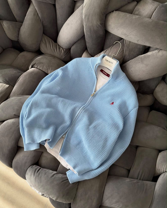 Bebe Mavisi Polo Triko Hırka – Diddy Studios oversize hırka
