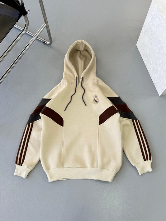 Real Krem Kapüşonlu Sweat – Diddy Studios kapüşonlu oversize sweatshirt