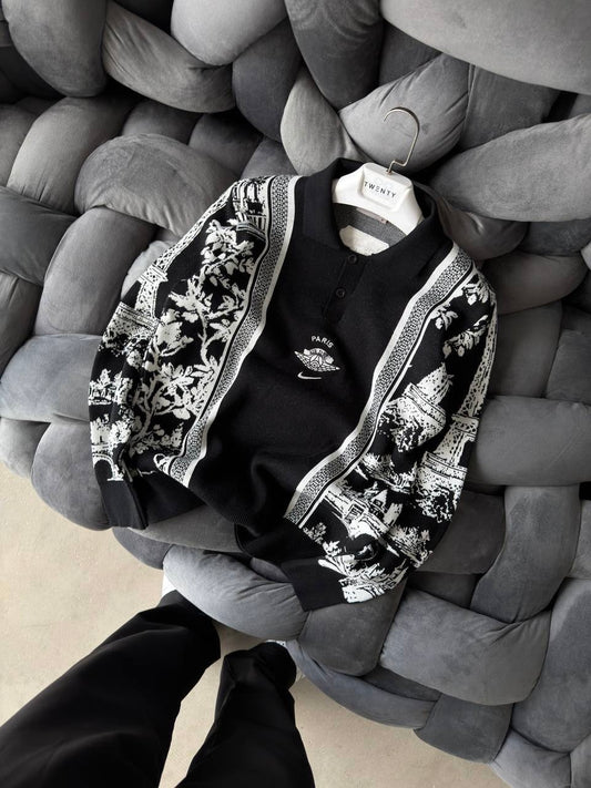 PSG Oversize Örme Triko Siyah Kazak – Diddy Studios oversize sweatshirt