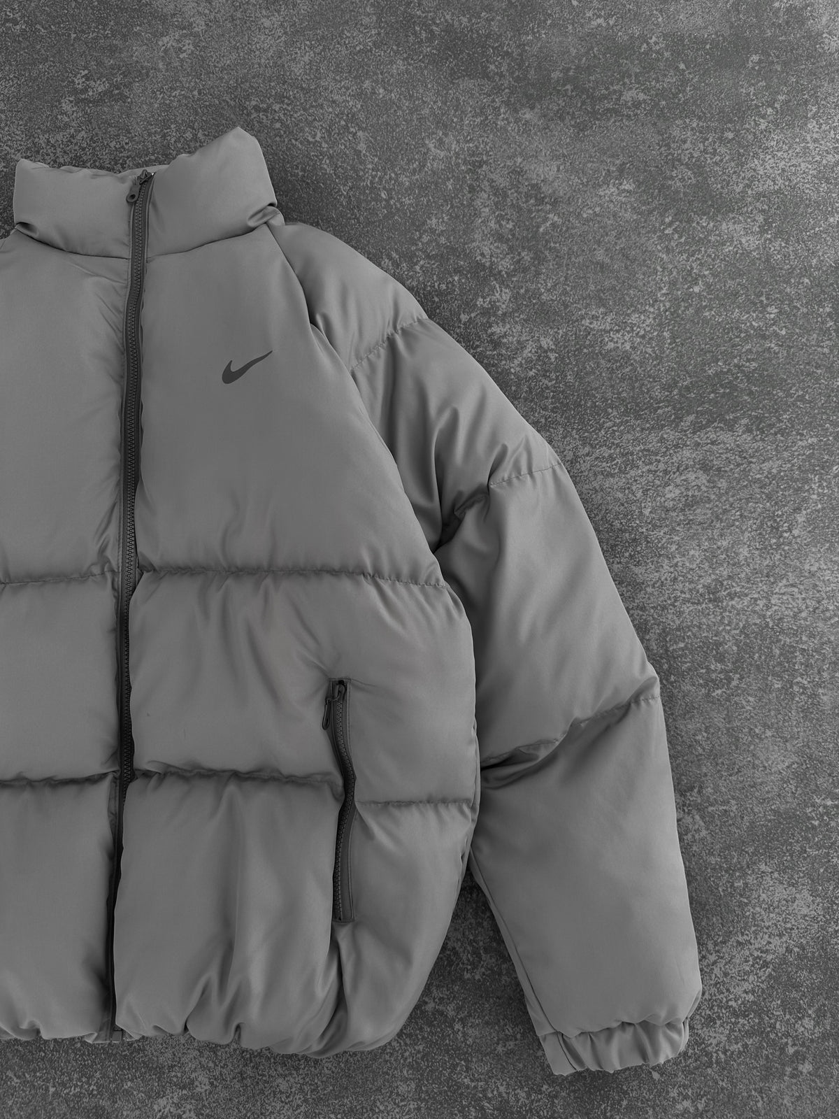 NK Dolgun Gri Şişme Mont – Diddy Studios oversize mont (detay 2)