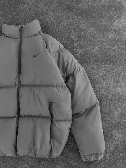 NK Dolgun Gri Şişme Mont – Diddy Studios oversize mont (detay 2)