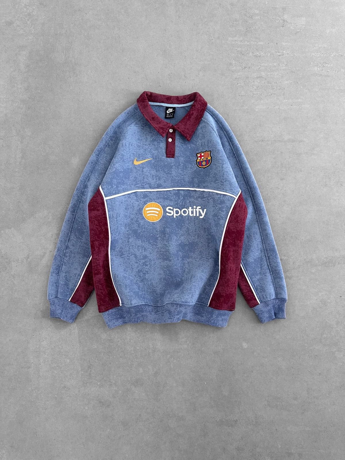 Yıkamalı Mavi Barça Sweat – Diddy Studios oversize sweatshirt