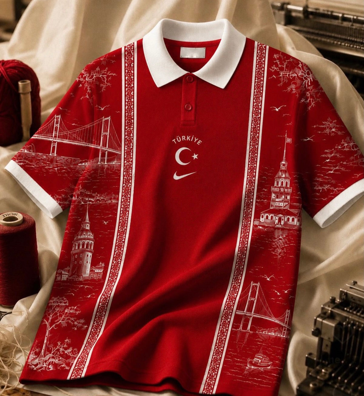 Türkiye Polo Yaka Oversize T-Shirt (kırmızı) – Diddy Studios oversize t-shirt