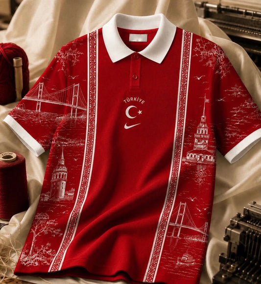 Türkiye Polo Yaka Oversize T-Shirt (kırmızı) – Diddy Studios oversize t-shirt