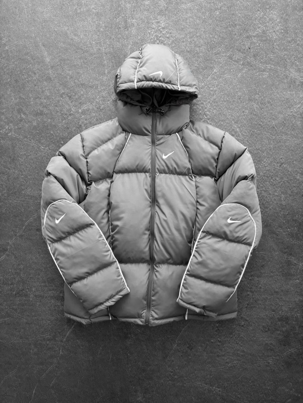 Kapüşonlu NK Biyeli Gri Mont – Diddy Studios oversize mont