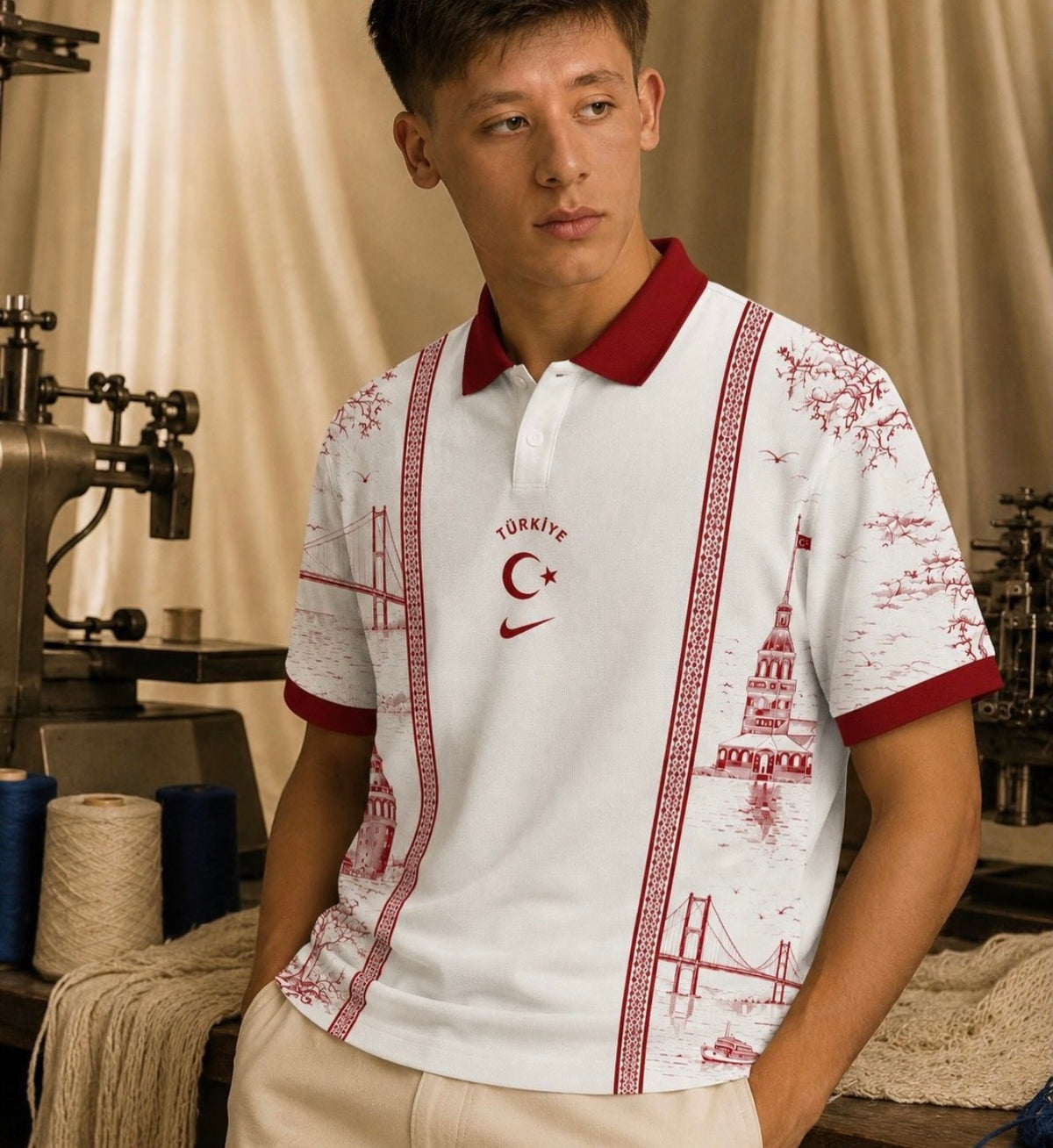 Türkiye Nakışlı Beyaz Oversize T-Shirt (beyaz) – Diddy Studios oversize t-shirt (detay 2)