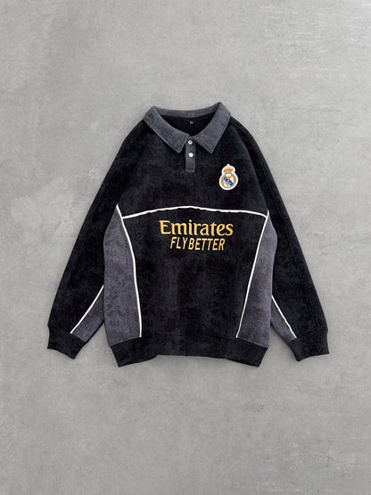 Yıkamalı Siyah Real Sweat – Diddy Studios oversize sweatshirt