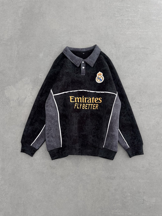 Yıkamalı Siyah Real Sweat – Diddy Studios oversize sweatshirt