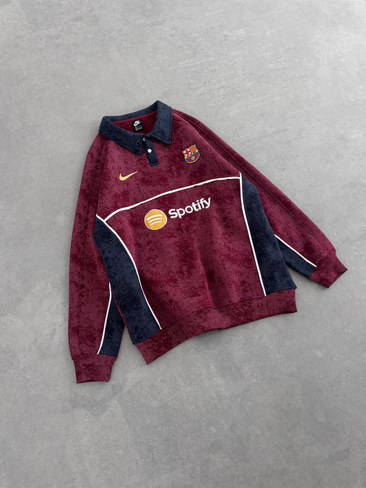 Yıkamalı Bordo Barça Sweat – Diddy Studios oversize sweatshirt (detay 2)