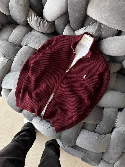 Bordo Polo Triko Hırka – Diddy Studios oversize hırka