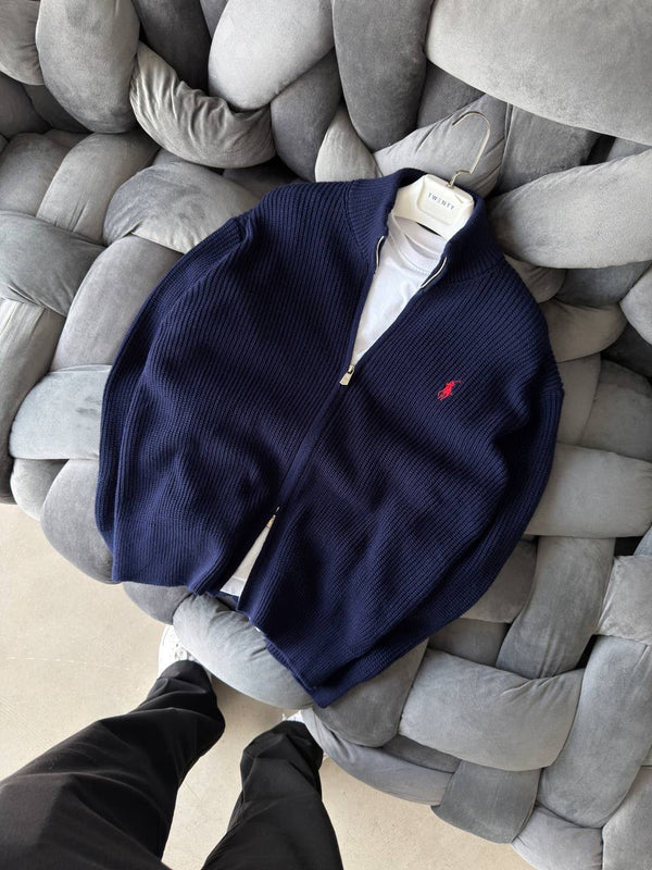 LACİVERT POLO TRİKO HIRKA