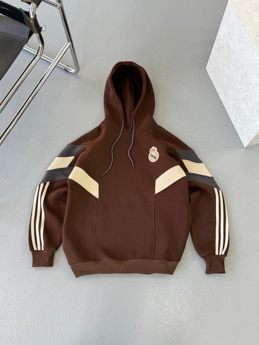 Real Kahve Kapüşonlu Sweat – Diddy Studios kapüşonlu oversize sweatshirt