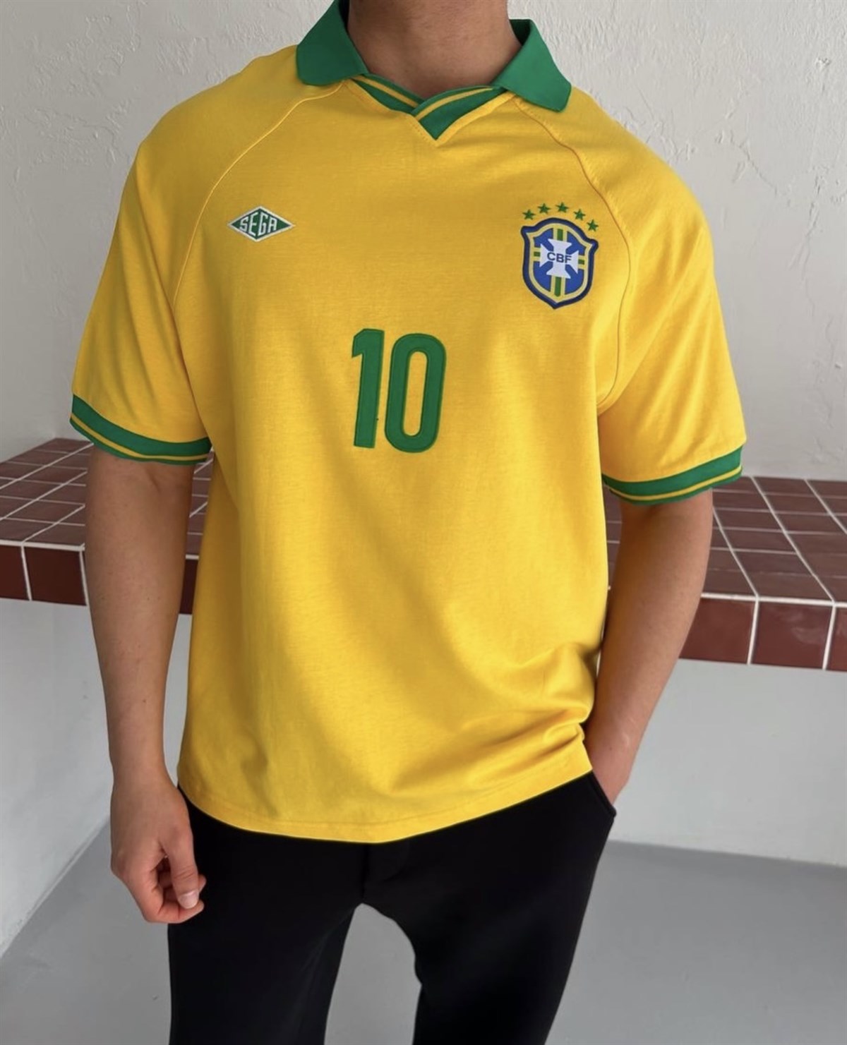 Brasilya Polo Yaka Oversize T-Shirt – Diddy Studios oversize t-shirt (detay 2)