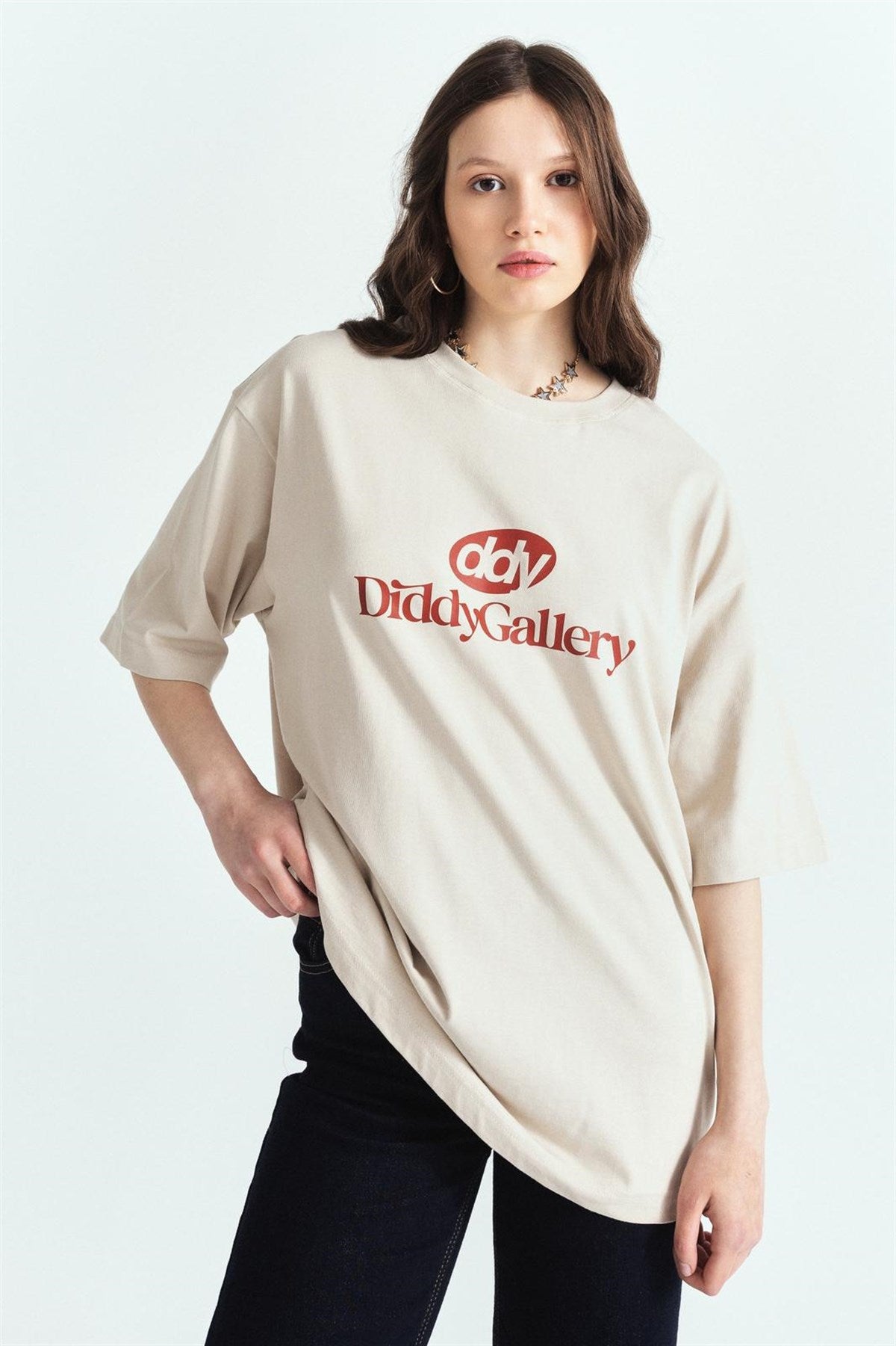DDY Gallery Premium Baskılı Oversize T-Shirt – Diddy Studios oversize t-shirt (detay 6)