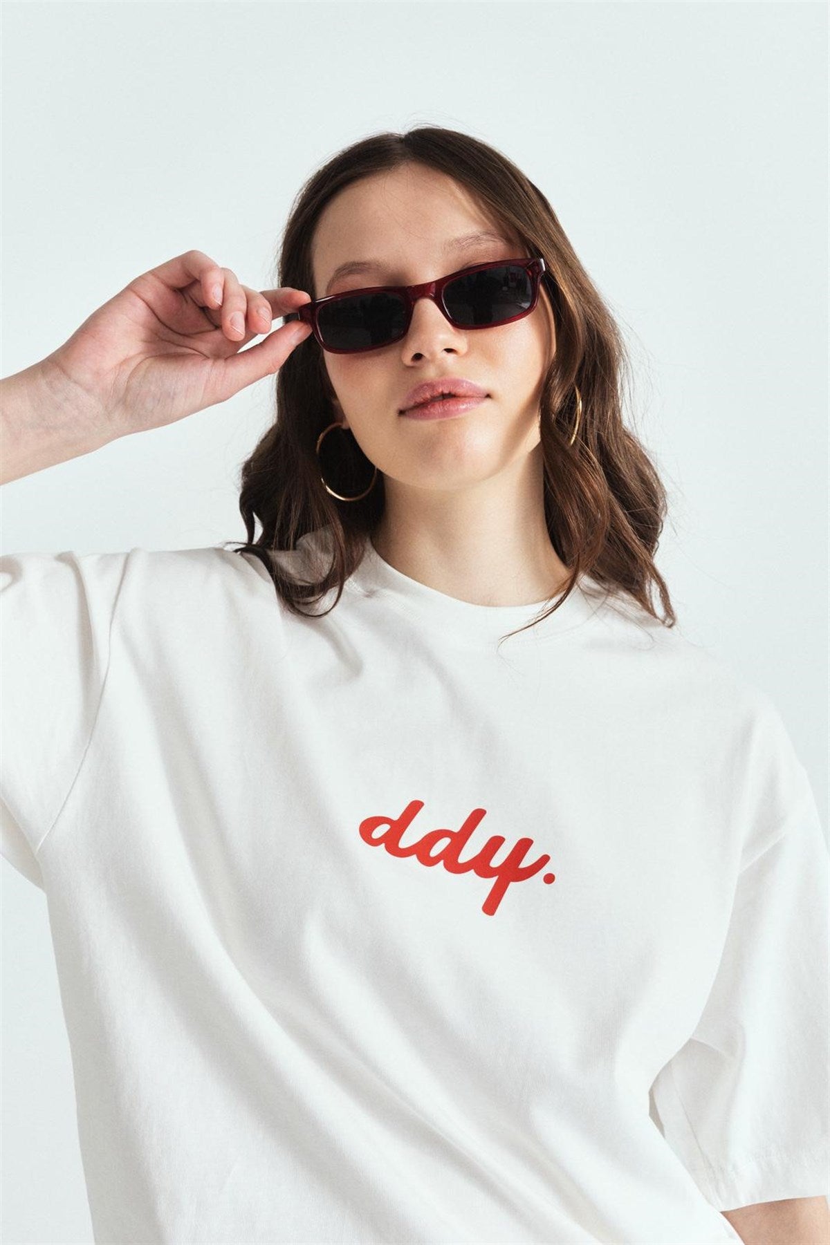 DDY Kırmızı Premium Baskılı Oversize Tshırt – Diddy Studios oversize t-shirt (detay 4)