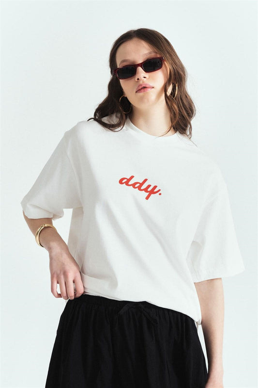 DDY Kırmızı Premium Baskılı Oversize Tshırt – Diddy Studios oversize t-shirt (detay 2)
