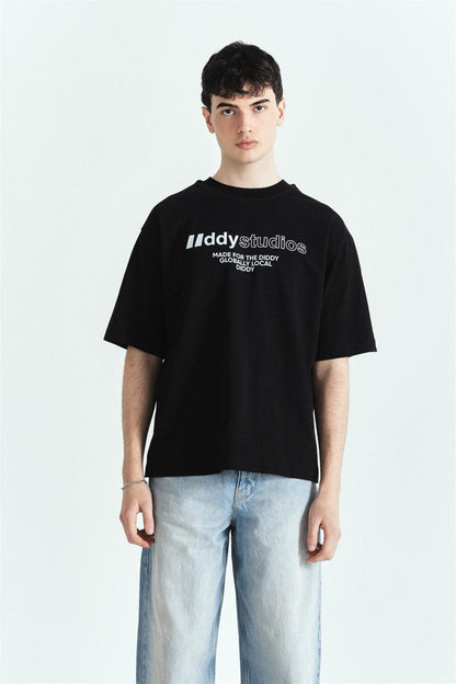 DDY Studios Baskılı Premium Oversize T-Shirt Siyah – Diddy Studios oversize t-shirt