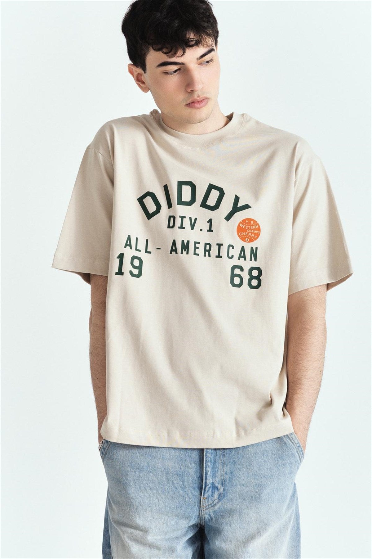 Diddy All-American Baskılı Premium Oversize Tshırt – Diddy Studios oversize t-shirt (detay 3)