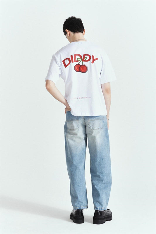 Dıddy Cherry Baskılı Premium Oversize Tshırt – Diddy Studios oversize t-shirt (detay 2)
