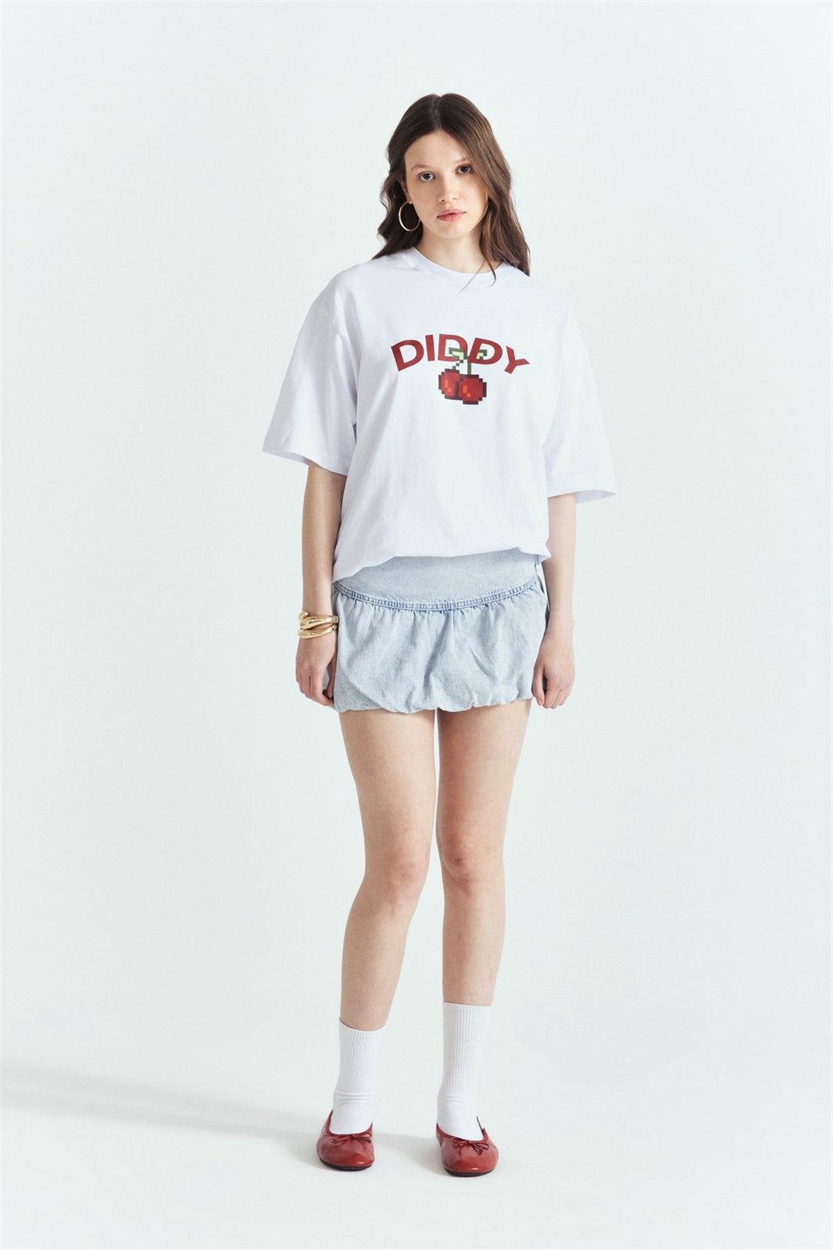 Dıddy Cherry Baskılı Premium Oversize Tshırt – Diddy Studios oversize t-shirt (detay 6)