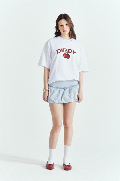 Dıddy Cherry Baskılı Premium Oversize Tshırt – Diddy Studios oversize t-shirt (detay 6)