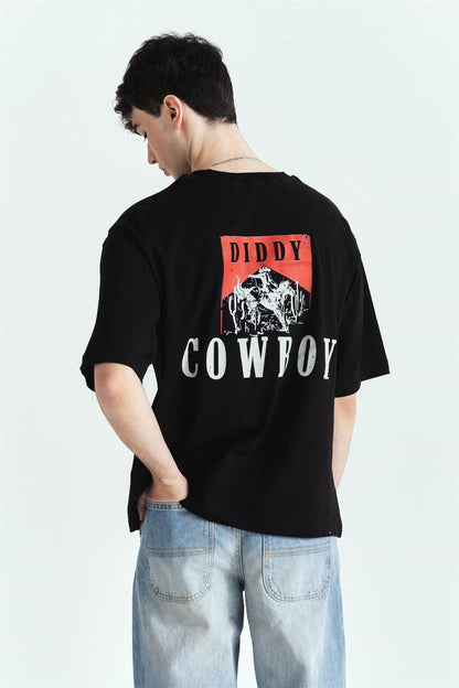 Dıddy Cowboy Baskılı Premium Oversize Tshırt – Diddy Studios oversize t-shirt