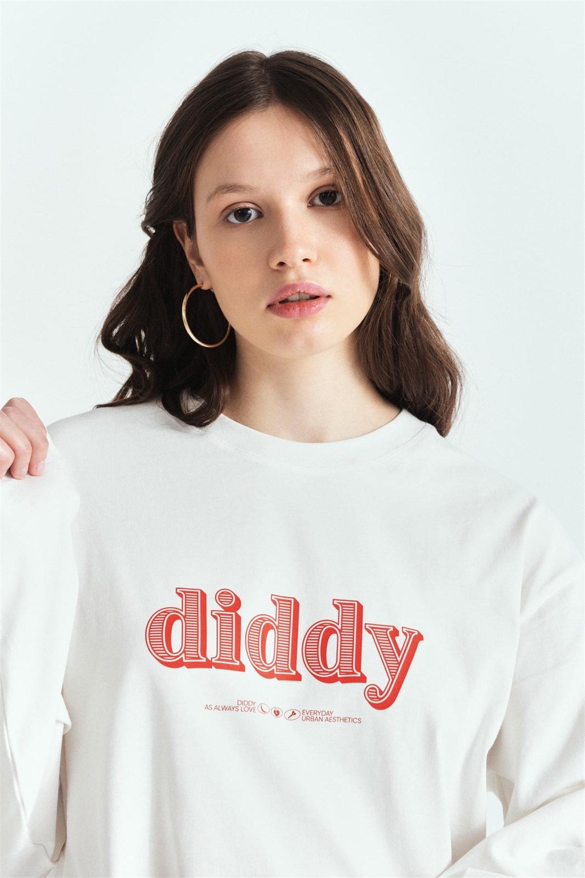 Dıddy Love Always Premium Baskılı Oversize Long Sleeve – Diddy Studios oversize sweatshirt (detay 2)