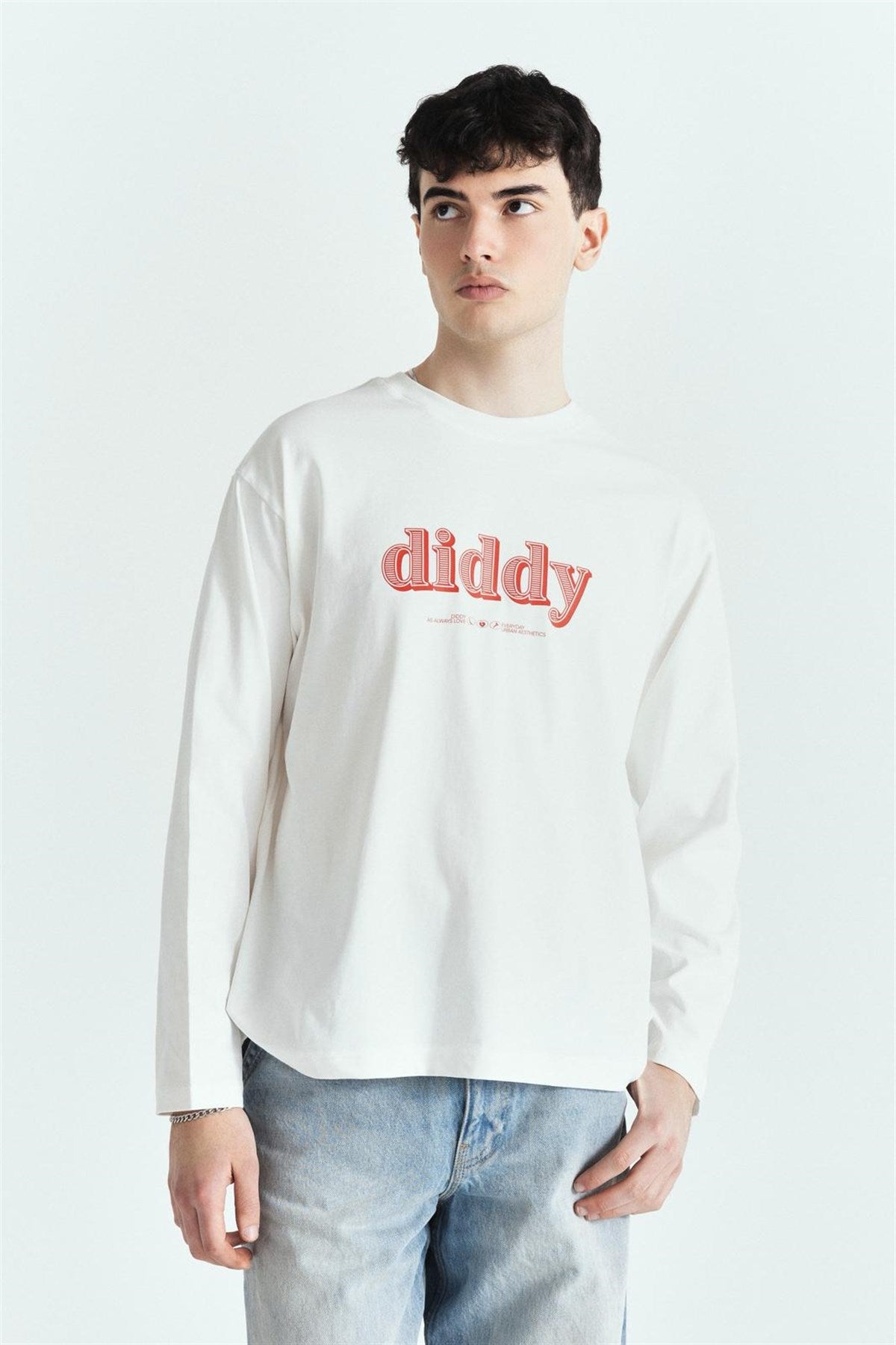 Dıddy Love Always Premium Baskılı Oversize Long Sleeve – Diddy Studios oversize sweatshirt (detay 3)