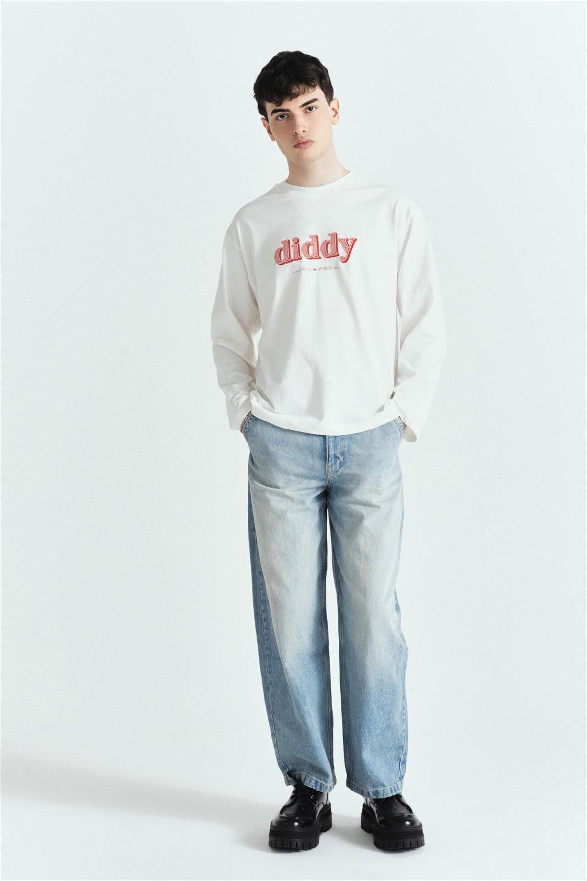 Dıddy Love Always Premium Baskılı Oversize Long Sleeve – Diddy Studios oversize sweatshirt (detay 8)