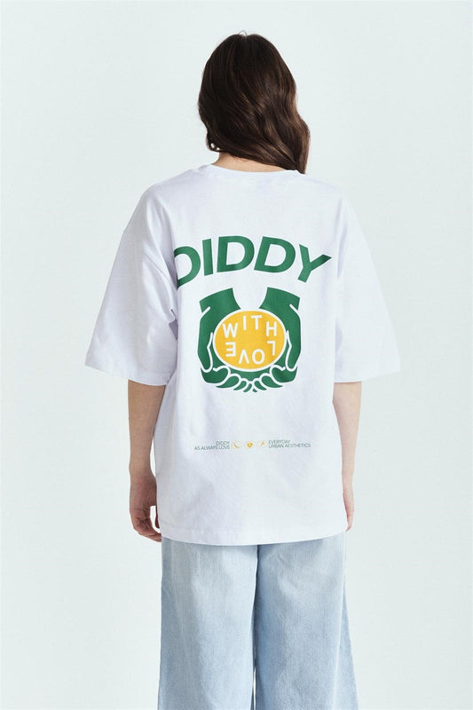 Diddy With Love Premium Baskılı Oversize Tshırt – Diddy Studios oversize t-shirt (detay 2)