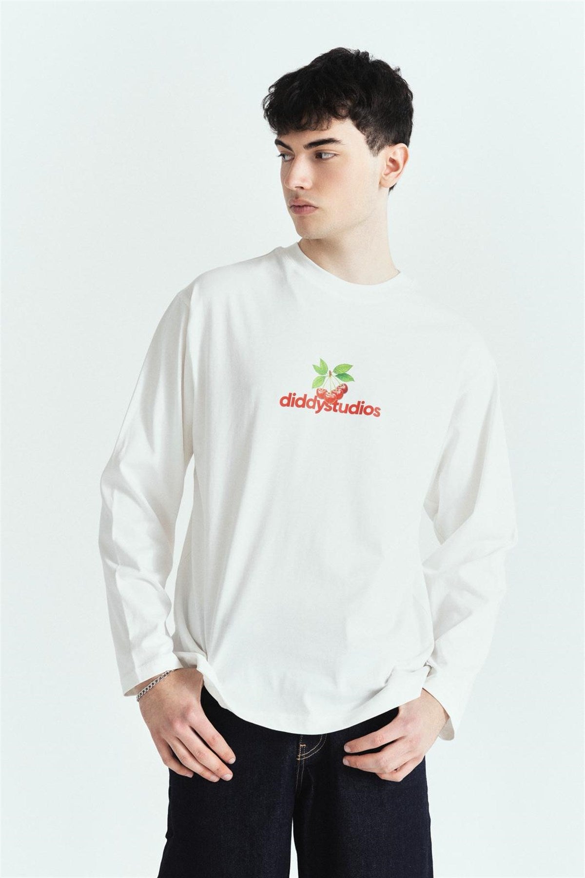 Diddy Cherry Baskılı Premium Oversize Long Sleeve – Diddy Studios oversize sweatshirt (detay 4)