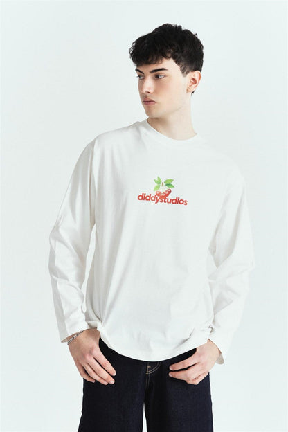 Diddy Cherry Baskılı Premium Oversize Long Sleeve – Diddy Studios oversize sweatshirt (detay 4)