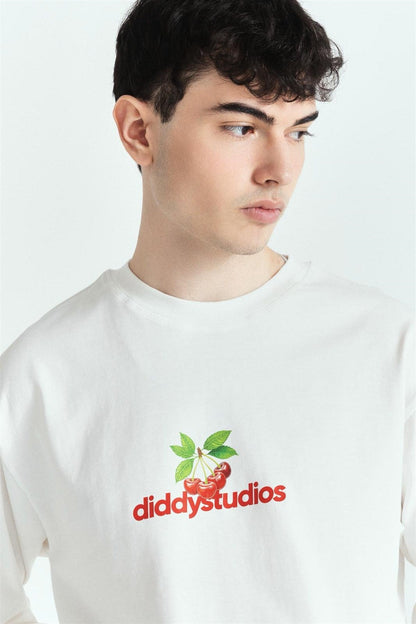 Diddy Cherry Baskılı Premium Oversize Long Sleeve – Diddy Studios oversize sweatshirt (detay 2)