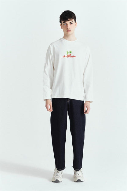 Diddy Cherry Baskılı Premium Oversize Long Sleeve – Diddy Studios oversize sweatshirt (detay 6)