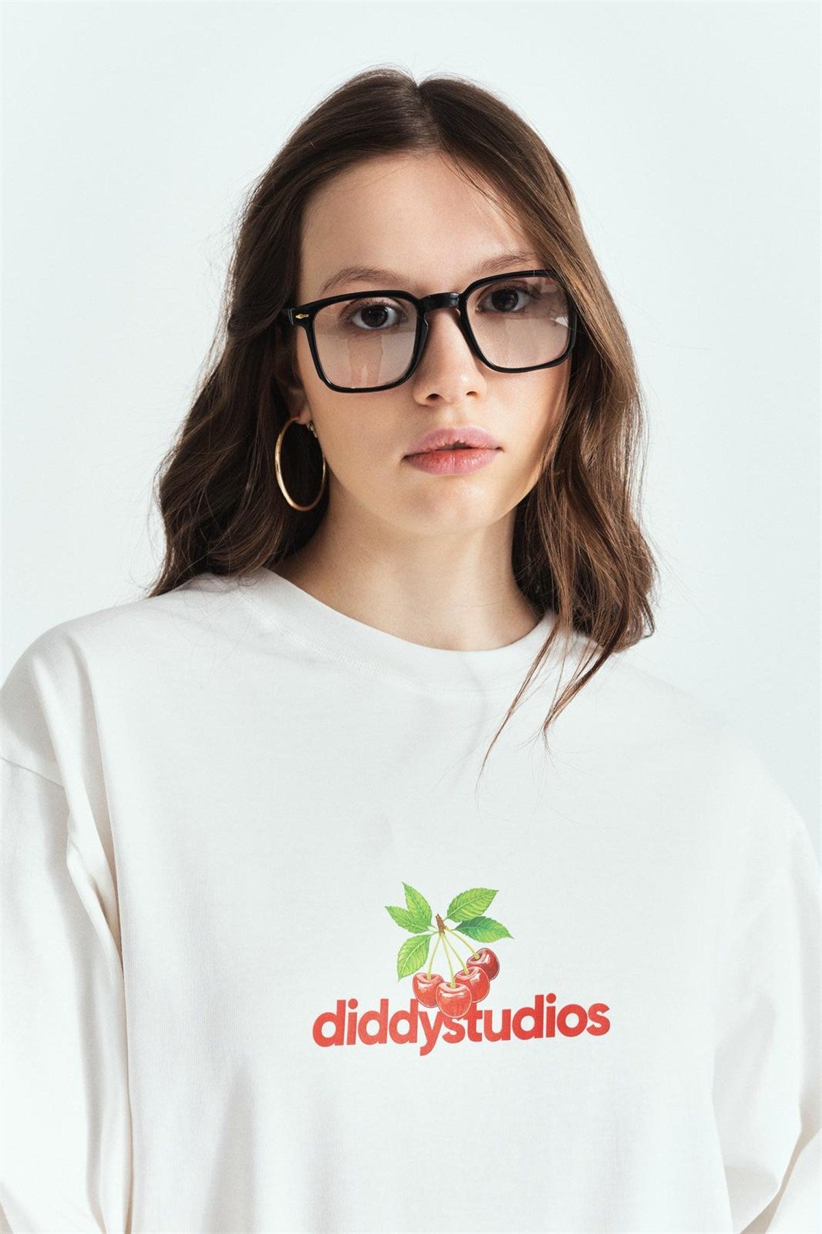 Diddy Cherry Baskılı Premium Oversize Long Sleeve – Diddy Studios oversize sweatshirt (detay 3)