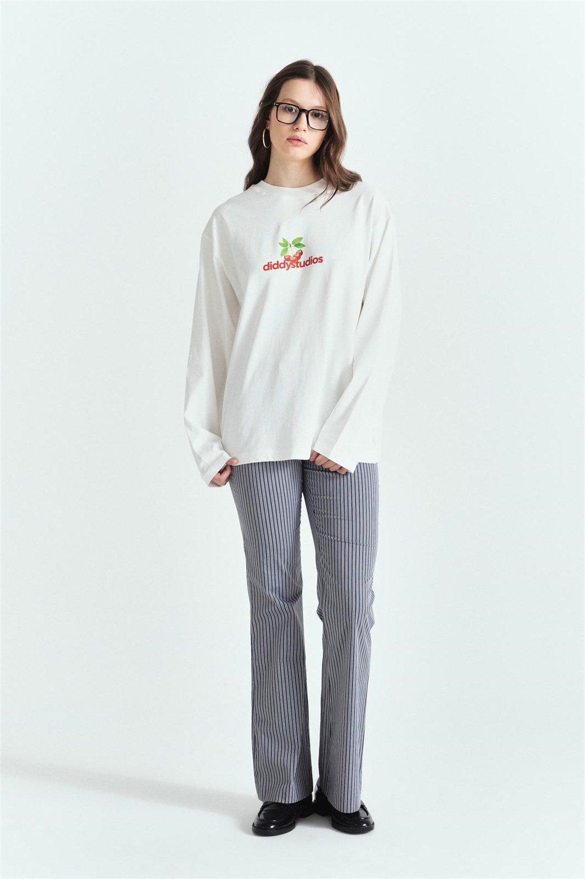 Diddy Cherry Baskılı Premium Oversize Long Sleeve – Diddy Studios oversize sweatshirt (detay 5)