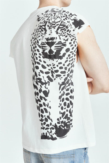 Kabartma Aslan Premium Baskı Oversize Atlet Beyaz – Diddy Studios oversize atlet (detay 5)
