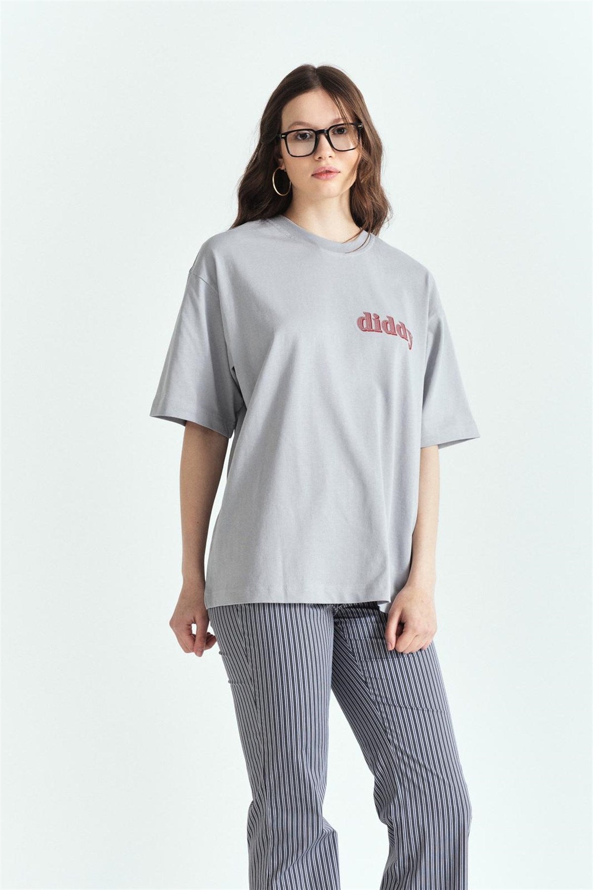 Kırmızı Premium Baskılı Oversize T-Shirt – Diddy Studios oversize t-shirt (detay 2)