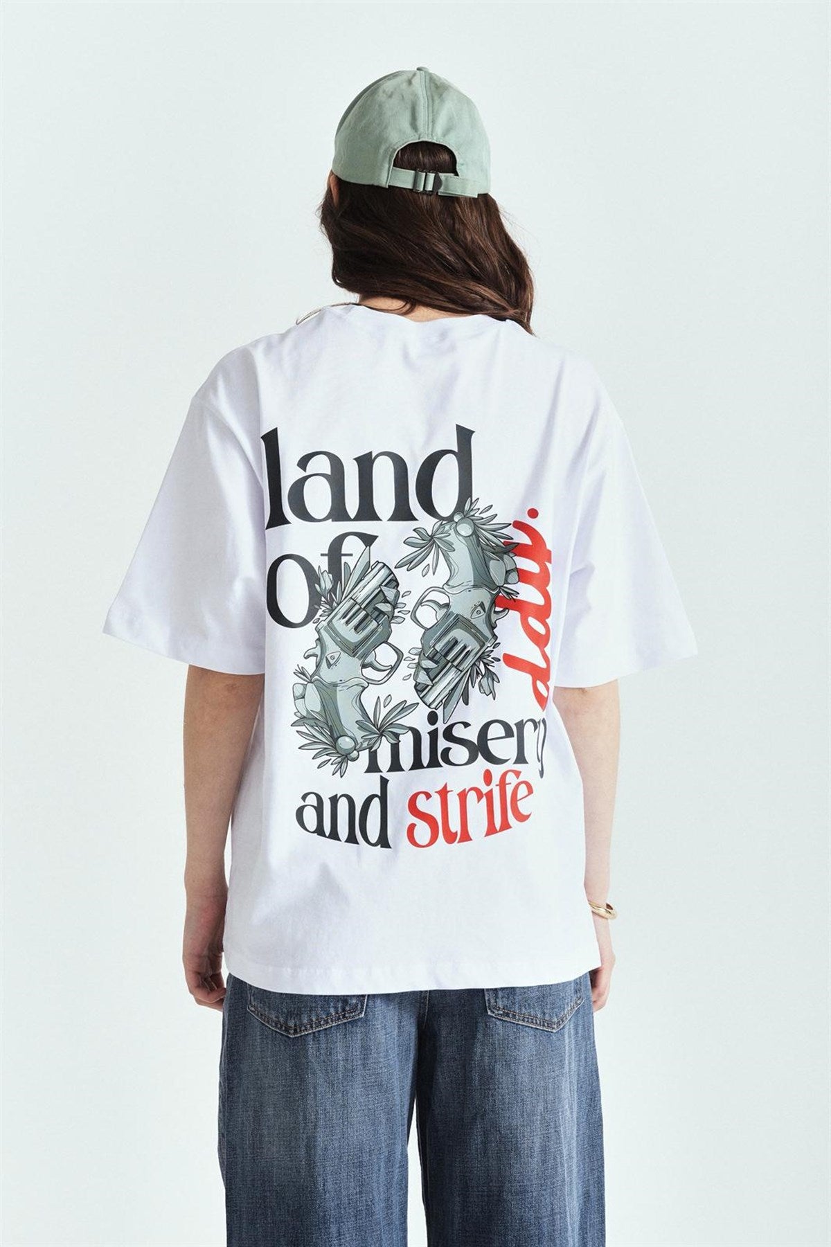 Land Of DDY Premium Baskılı Oversize Tshırt – Diddy Studios oversize t-shirt (detay 3)