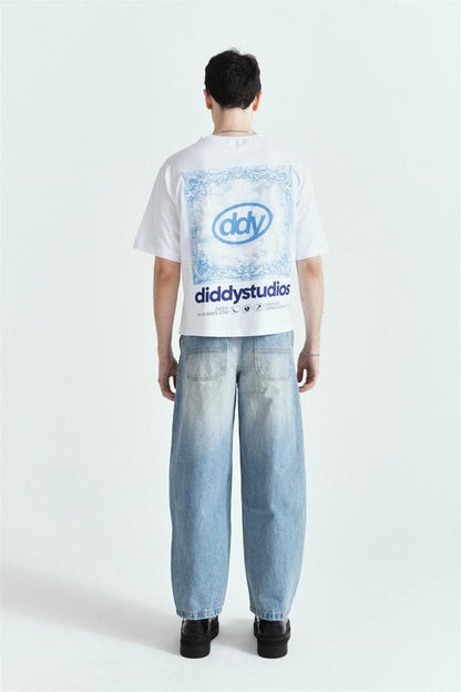 Vintage Blue Mood Premium Baskı Oversize Tshırt – Diddy Studios oversize t-shirt